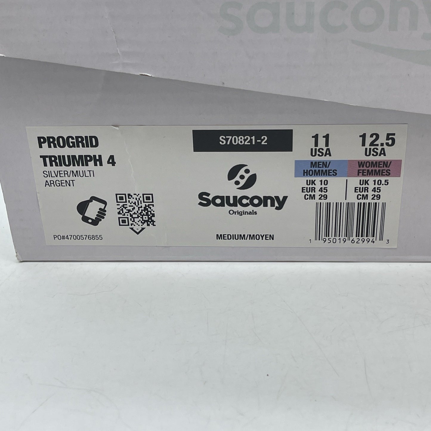 Size 11 - Saucony Highsnobiety x ProGrid Triumph 4 Silver White (S70821-2)