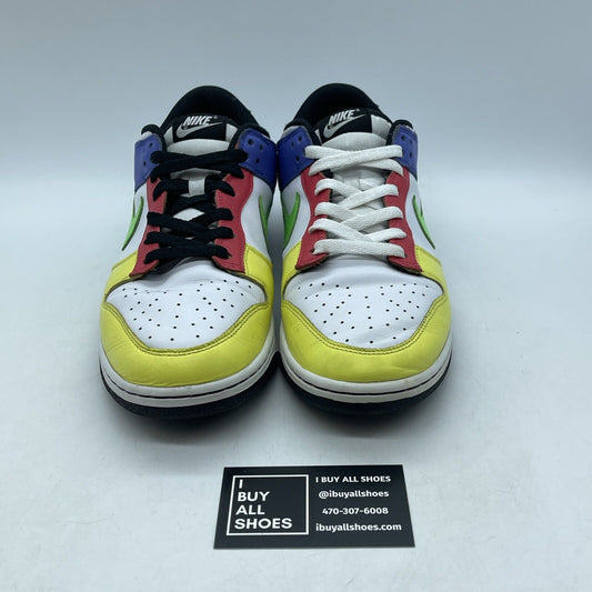 Size 11W - Nike Dunk Low Green Strike White Blue Red Yellow Leather (DD1503-106)