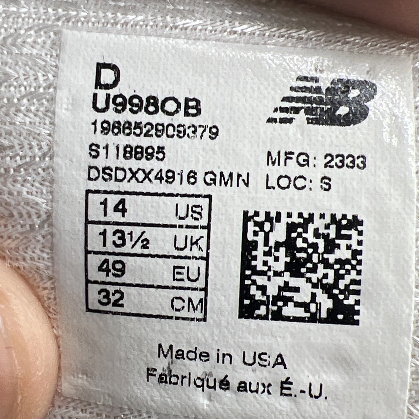 Size 14 - New Balance Made in USA 998 Sneakers (U9980B)