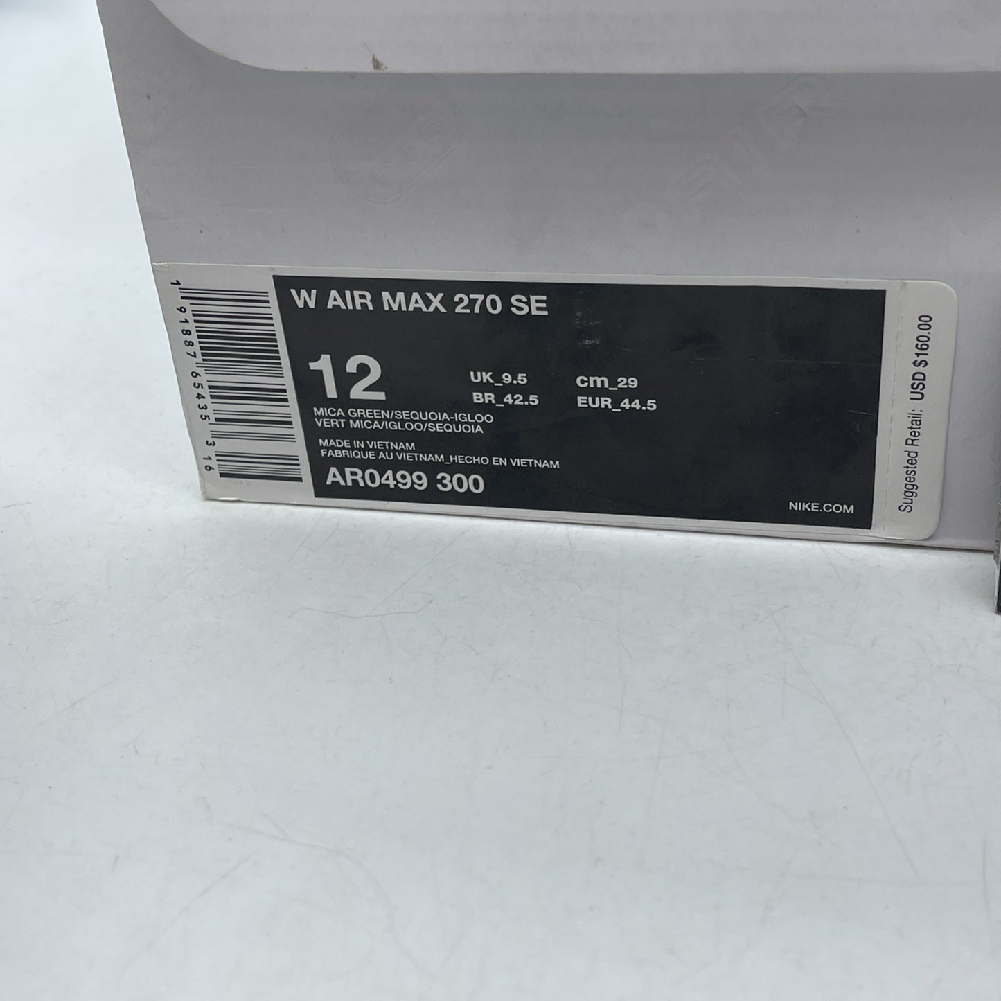 Size 12 - Nike Air Max 270 SE Sneakers Mica Sequoia (AR0499-300)