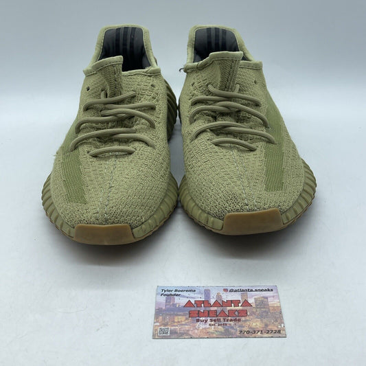 Size 8.5 - adidas Yeezy Boost 350 V2 Sulfur Green Brown Suede Leather (FY5346)