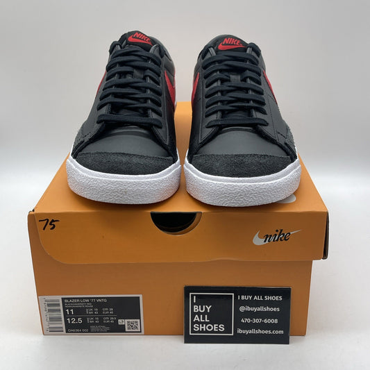 Size 11 - Nike Blazer '77 Vintage Low Black University Red Leather (DA6364-002)
