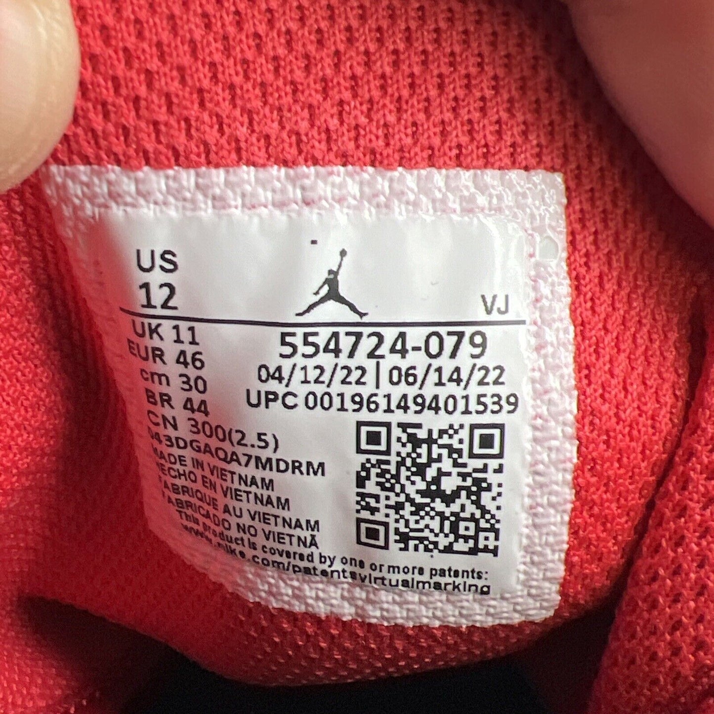 Size 12 - Jordan 1 Mid Bred Toe Black White Red Leather (554724-079)