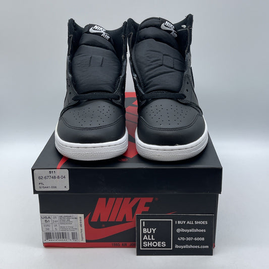 Size 5.5Y - Jordan 1 Retro High OG Cyber Monday Black Leather (575441-006)