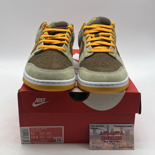 Size 11 - Nike Dunk Low Dusty Olive Brown Orange Suede White (DH5360-300)