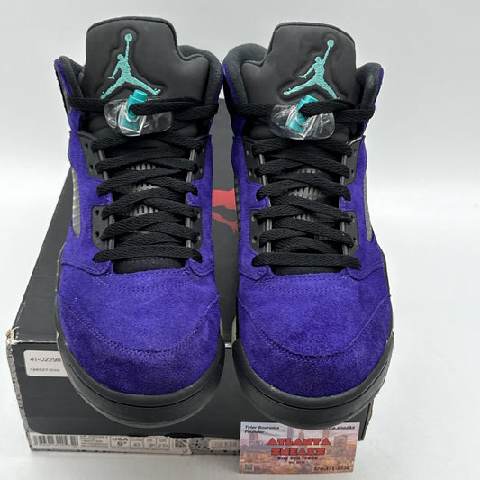 Size 9.5 - Jordan 5 Retro Alternate Grape 2020 Purple Suede Aqua Icy Sole OG All