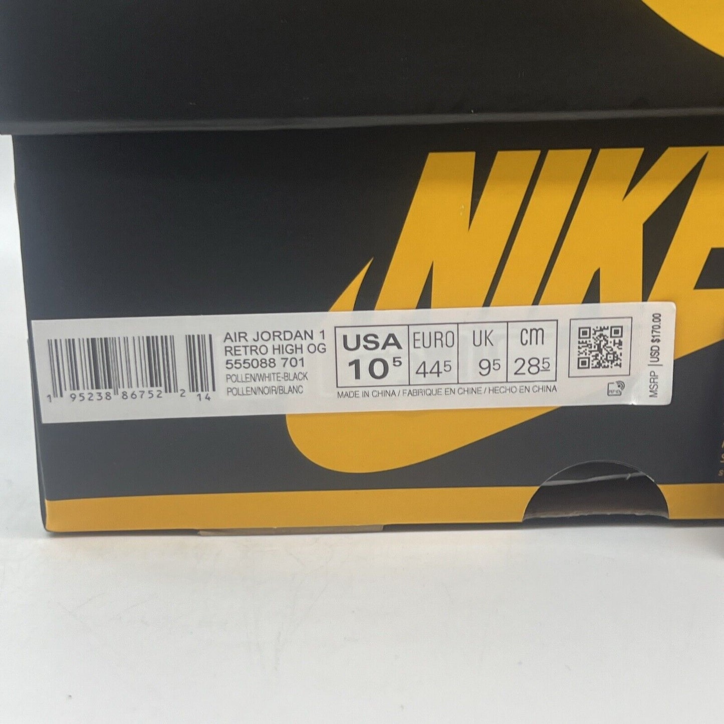 Size 10.5 - Jordan 1 Retro OG High Pollen Brand New Og All