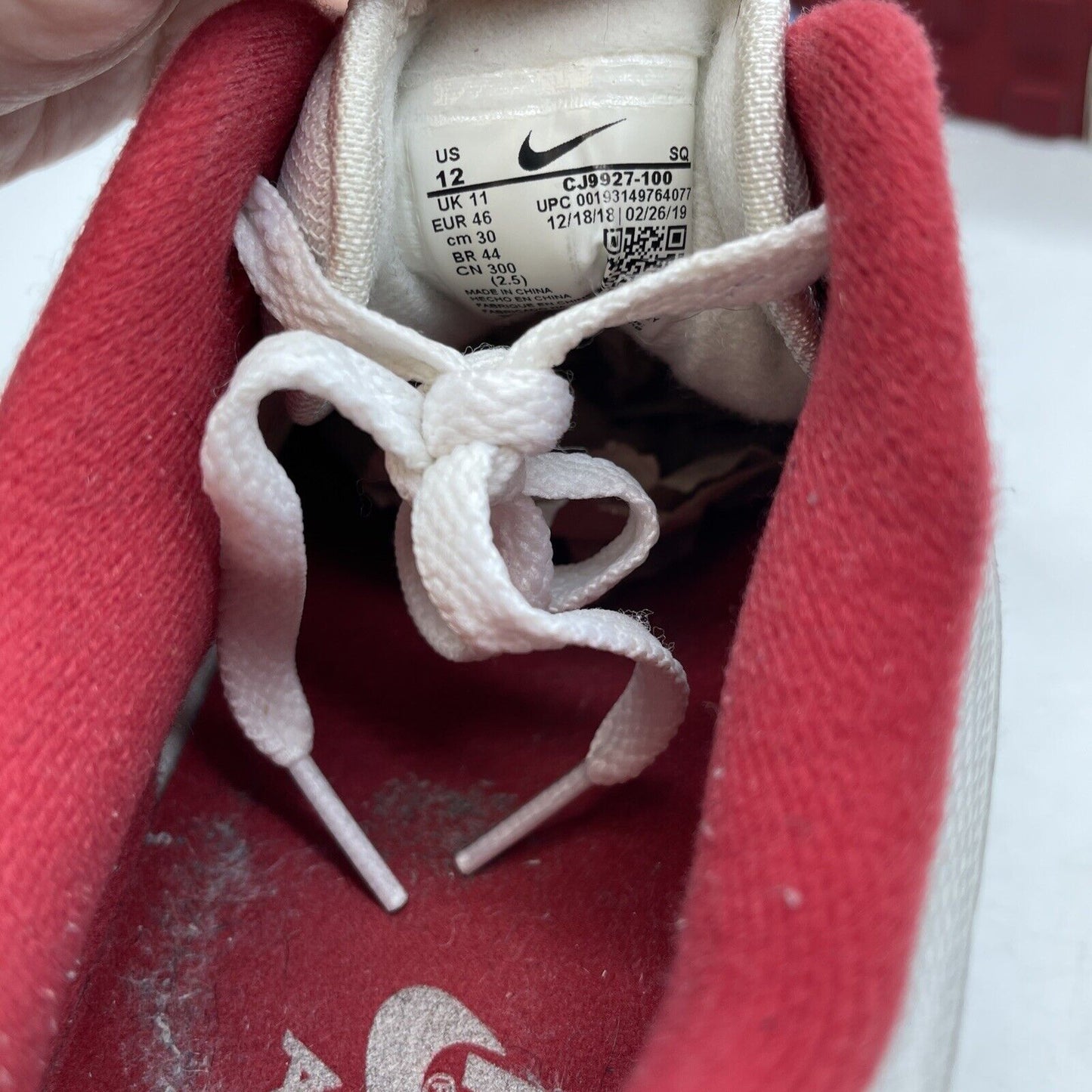 Size 12 - Nike Air Max 1 USA Red Blue Suede White Leather (CJ9927-100)