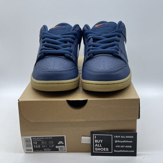 Size 12 - Nike SB Dunk Low Pro ISO Navy Gum White Leather (FJ1674-400)