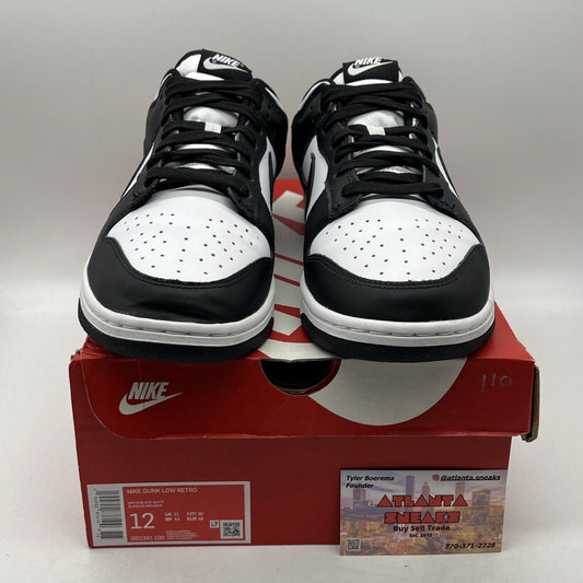 Size 12 - Nike Dunk Low Black White (DD1391-100) Leather