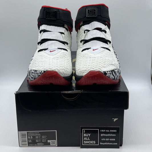 Size 9.5 - Nike LeBron 17 LeBron 4 Graffiti White Suede (CT6047-100)