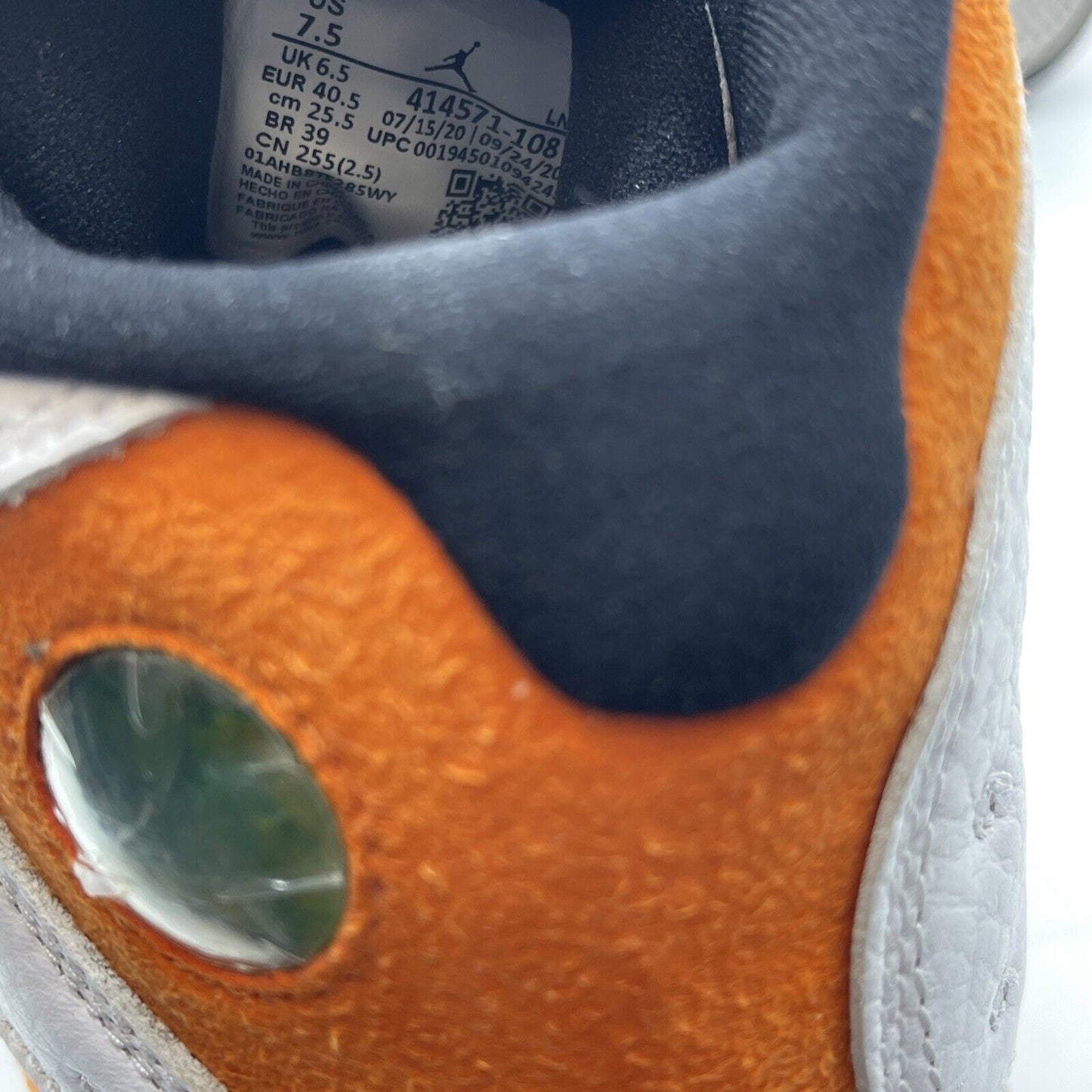 Size 7.5 - Air Jordan 13 Retro Starfish Orange Black Suede Leather (414571-108)