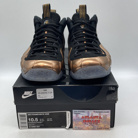 Size 10.5 - Nike Air Foamposite One 2017 Copper Orange Black Suede (314996-007)
