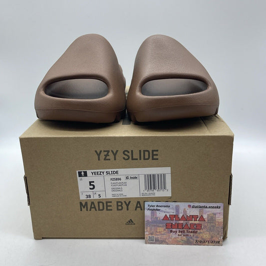 Size 5 - Adidas Yeezy Slides Flax Brown Rubber (FZ5896)