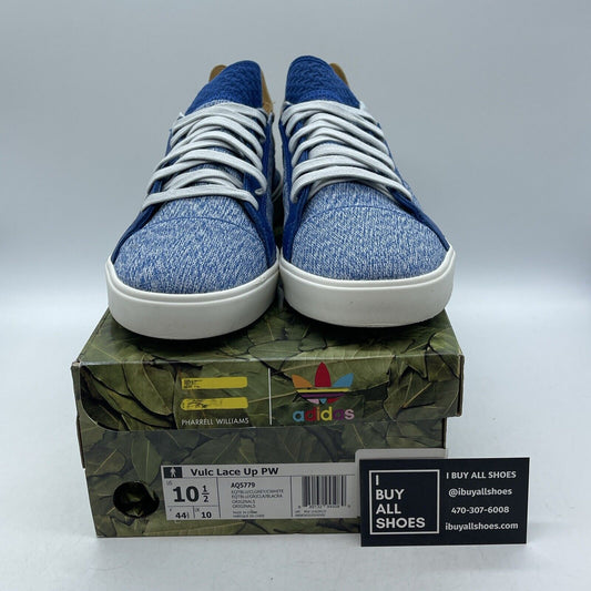 Size 10.5 - adidas Pharrell x Vulc Lace Up Blue Suede Brown Leather (AQ5779)