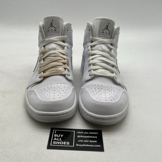 Size 9.5 - Air Jordan 1 2018 Mid Triple White (555724-100)