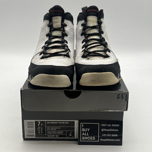 Size 7Y - Air Jordan 9 Retro 2002 White Black Red (302359-102)