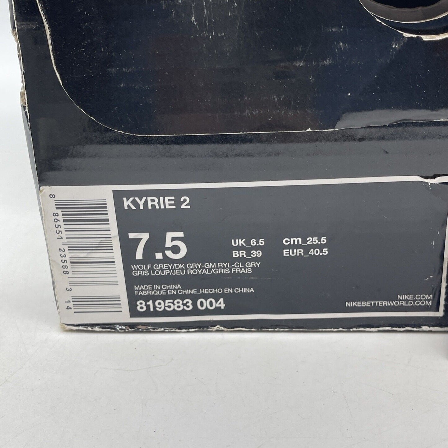 Size 7.5 - Nike Kyrie 2 Omega Grey White Suede Blue Leather (819583-004)