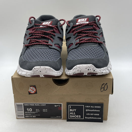 Size 10 - Nike Free Run 2 gray and crimsom red (555174-061)