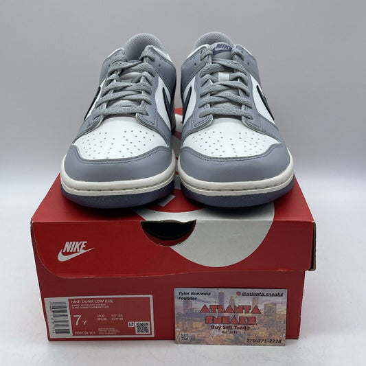 Size 7Y - Nike Dunk Low Platinum Tint Light Carbon Purple Grey (FB9109-101)