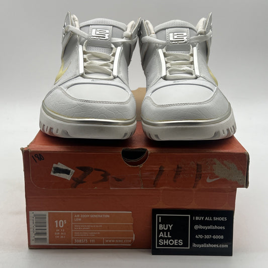 Size 10.5 - Nike Air Zoom Generation Low White Silver (308573-111)