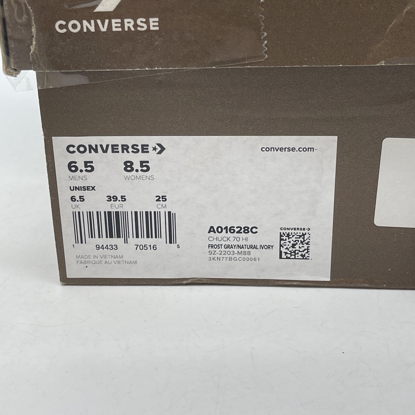 Size 6.5 - Converse Notre x Chuck 70 High Textile Grey Suede (DD1391-400)
