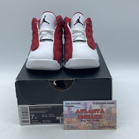 Size 7C - Air Jordan 13 Retro Red Flint Toddler Suede leather (414581-600)