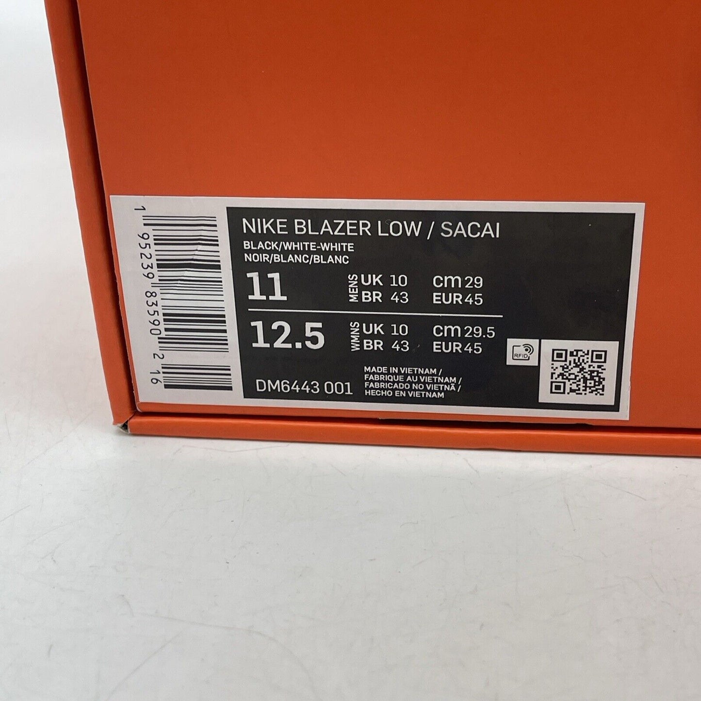 Size 11 - Nike sacai x Blazer Low Black Patent White Suede Leather (DM6443-001)