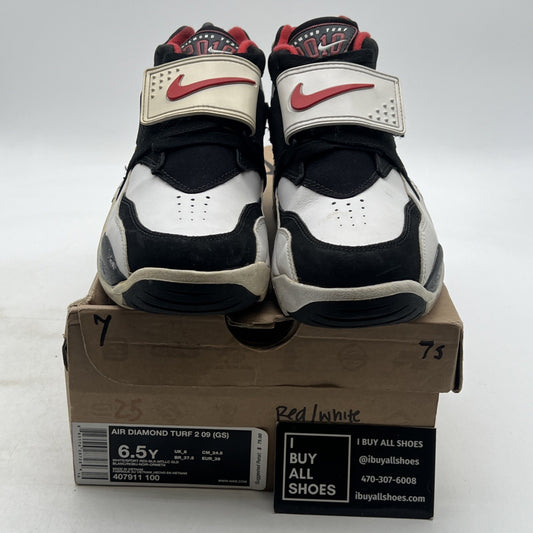 Size 6.5Y - Nike Air Diamond Turf 2 Black White Sneaker Shoes Boys (407911-100)