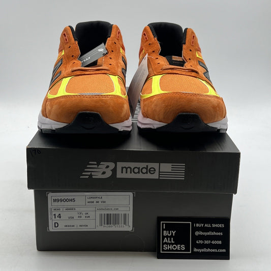 Size 14 - New Balance 990V5 Orange/White/Yellow (M9900H5)
