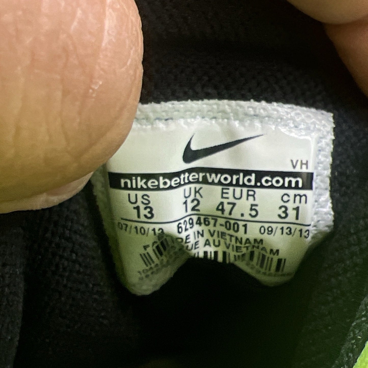Size 13 - Nike Air Mission Yellow (629467-001)