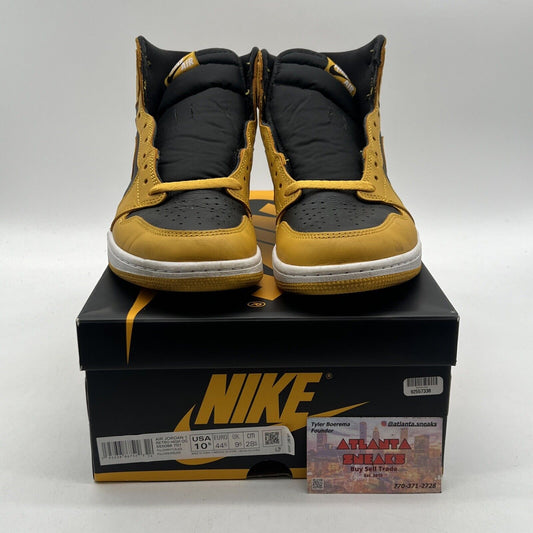 Size 10.5 - Jordan 1 Retro OG High Pollen Black White Yellow Leather 555088-701
