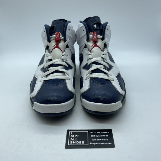 Size 11.5 - Air Jordan 6 Retro 2012 Olympic White Blue Leather (384664-130)