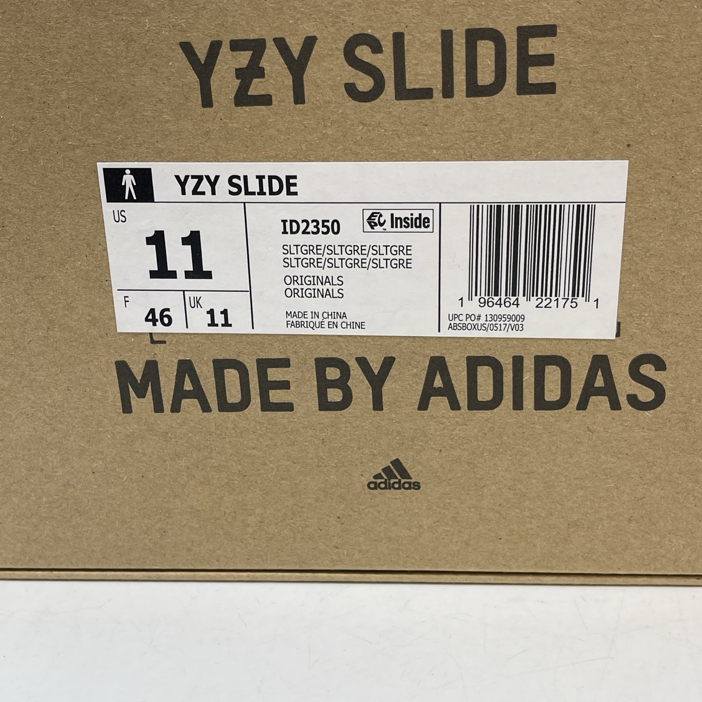 Size 11 - Adidas YZY SLIDE Slate Grey Rubber (ID2350)