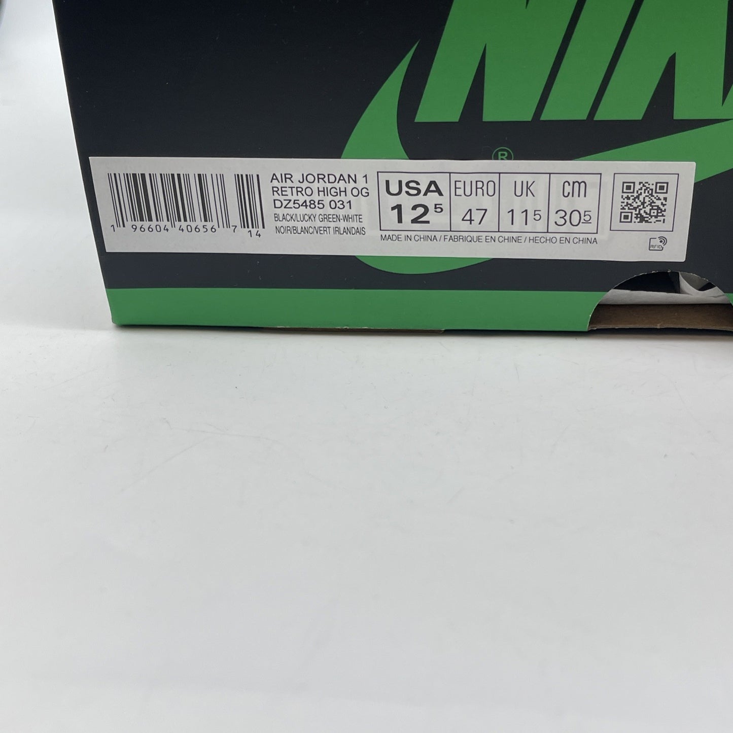 Size 12.5 - Air Jordan 1 Retro OG High Lucky Green Leather (DZ5485-031)