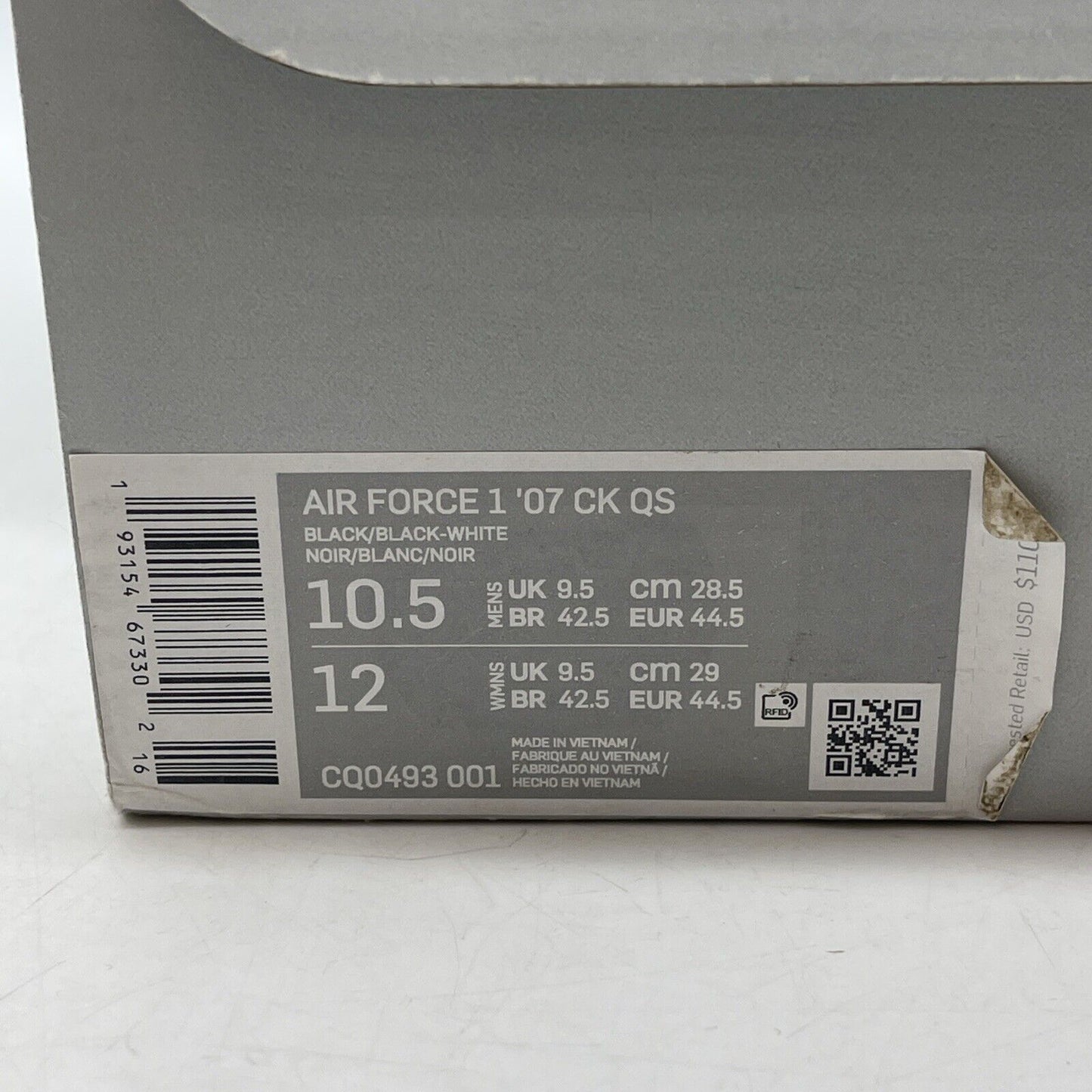 Size 10.5 - Nike Colin Kaepernick x Air Force 1 07 QS Low True to 7 (CQ0493-001)