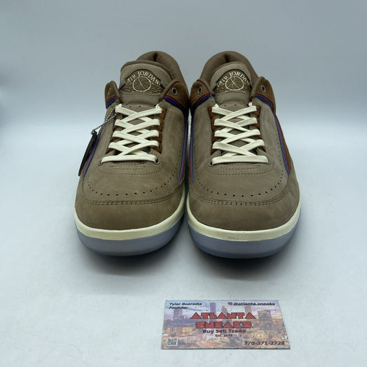 Size 13 - Air Jordan 2 Low X Two 18 Brown Red Blue Suede Leather (DV7129-222)