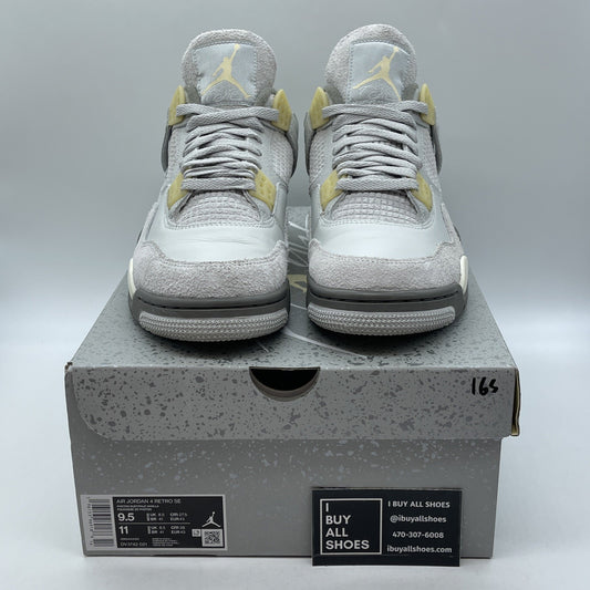 Size 9.5 - Jordan 4 Retro SE Low Craft Grey Suede Leather (DV3742-021)