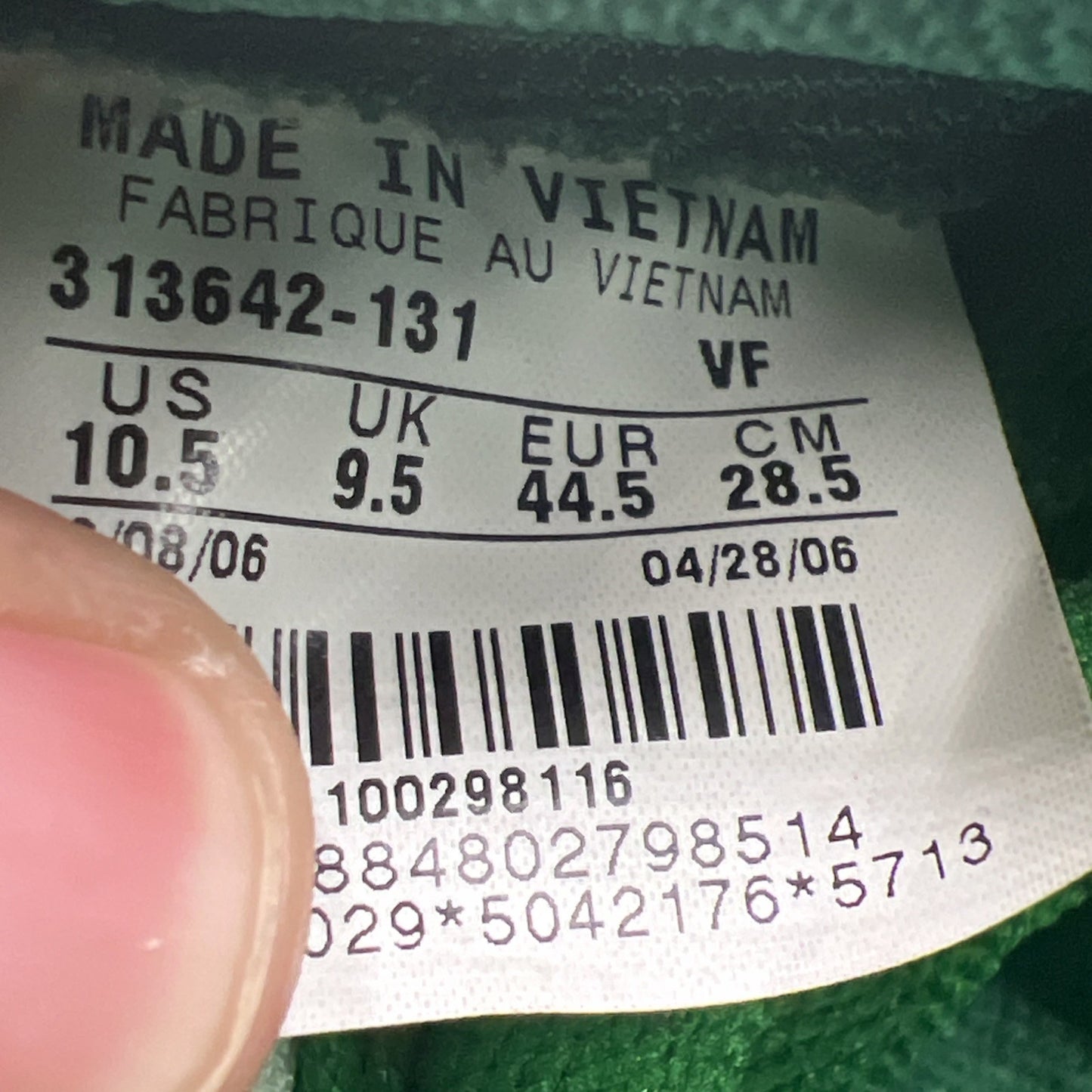 Size 10.5 - Nike Air Force 1 White Pine Green (313642-131)