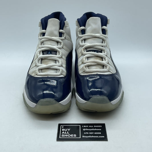 Size 9.5 - Jordan 11 Retro High Win Like '82 Blue White Leather (378037-123)