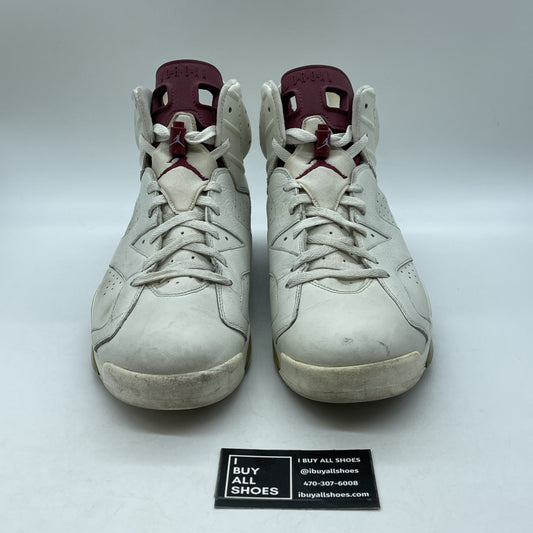 Size 14 - Air Jordan 6 Retro 2015 Maroon White Tan Leather (384664-116)