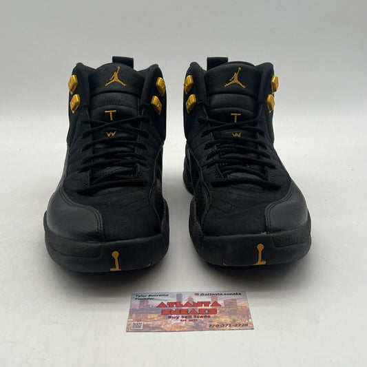 Size 11 - Jordan 12 Retro Mid Black Taxi Suede Leather Yellow (CT8013-071)