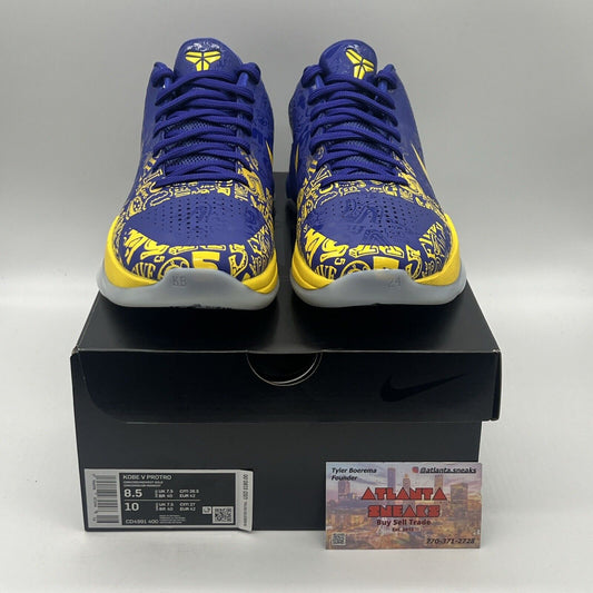 Size 8.5 - Nike Zoom Kobe 5 Protro 5 Rings Brand New Og All Yellow Purple DS