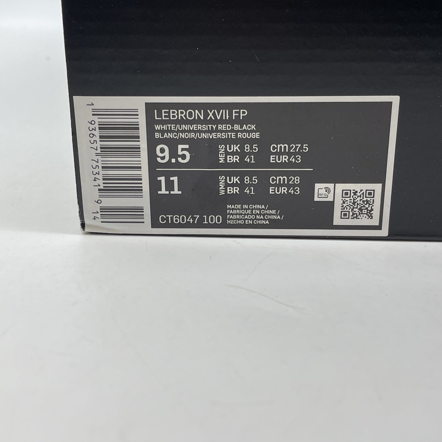 Size 9.5 - Nike LeBron 17 LeBron 4 Graffiti White Suede (CT6047-100)
