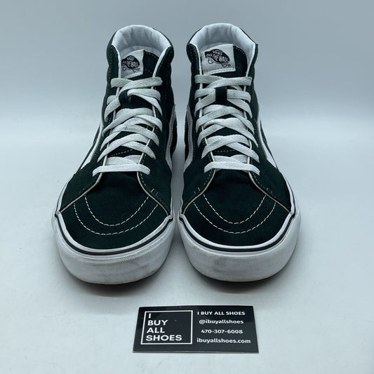Size 12 - Vans Olive Green White Black Red Suede Leather High Top (751505)
