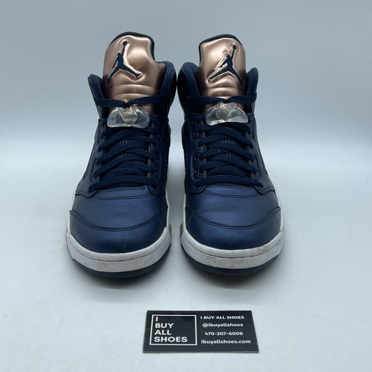 Size 9 - Air Jordan 5 Retro Bronze Blue White Leather (136027-416)