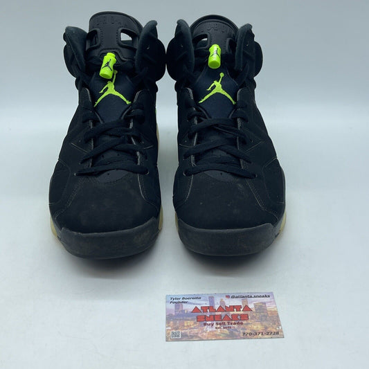 Size 11.5 - Jordan 6 Retro Electric Green White Black Suede (CT8529-003)