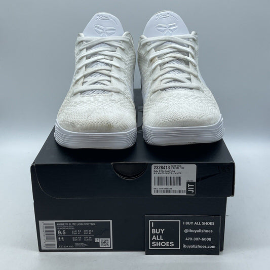Size 9.5 - Nike Kobe 9 Elite Protro Low Halo White Black Suede (FZ7334-100)