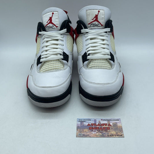 Size 12 - Jordan 4 Retro Mid Red Cement Red Black White Leather (DH6927-161)