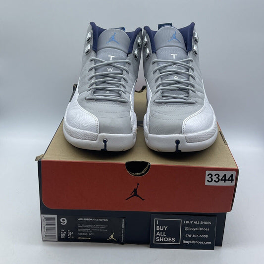 Size 9 - Air Jordan 12 Retro Grey University Blue Suede Leather (130690-007)